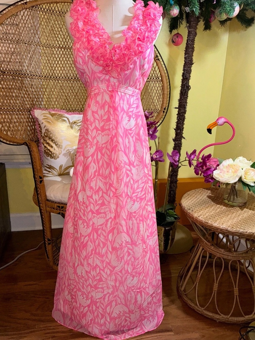 Lilly Pulitzer NWT Amber Maxi Dress Rousseau Pink Tulip To Tango Size 8 - Picture 4 of 9